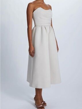 Amsale | Dresses | Amsale Womens Faille Vneck Fitandflare Dress Size 4 Fits  Size 12 | Poshmark